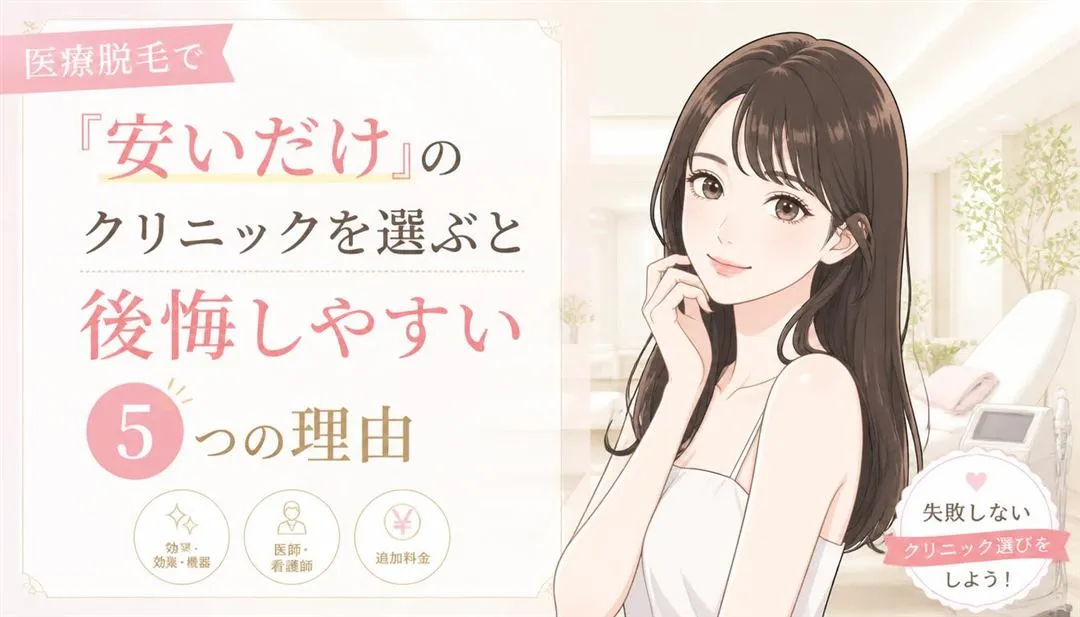 医療脱毛で『安いだけ』のクリニックを選ぶと後悔しやすい5つの理由
