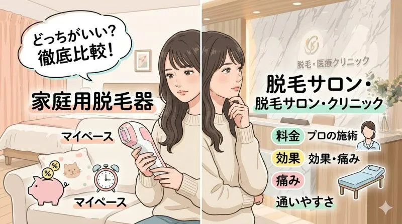 家庭用脱毛器vs脱毛サロン、どちらがおすすめ？比較まとめ