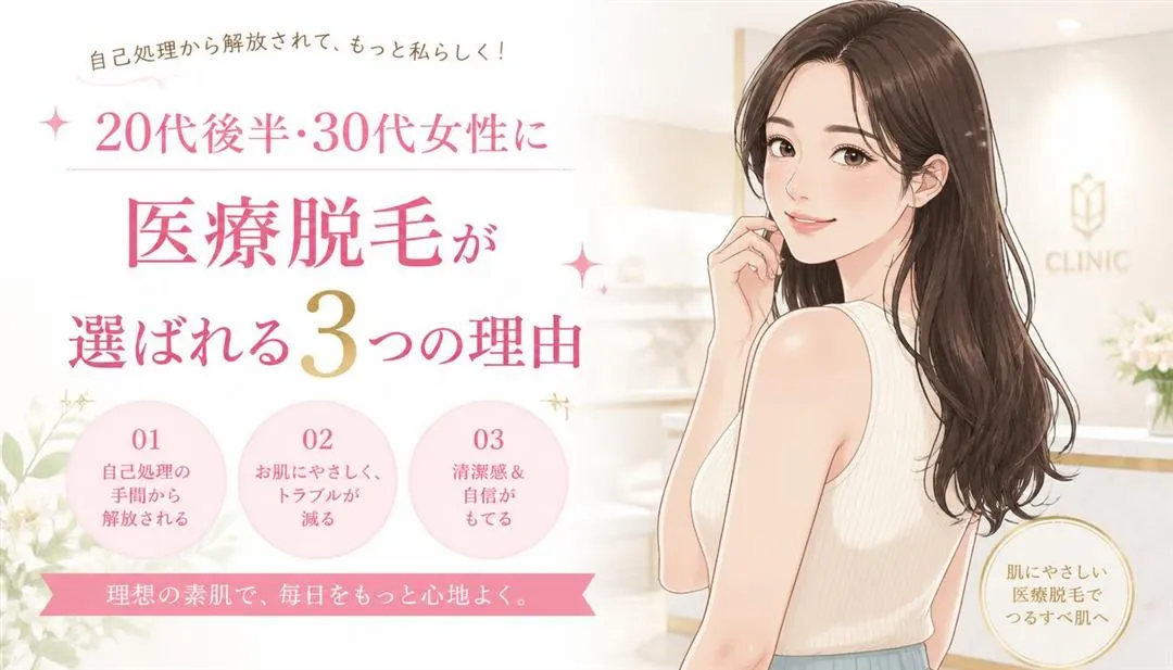 20代後半・30代女性に医療脱毛が選ばれる3つの理由