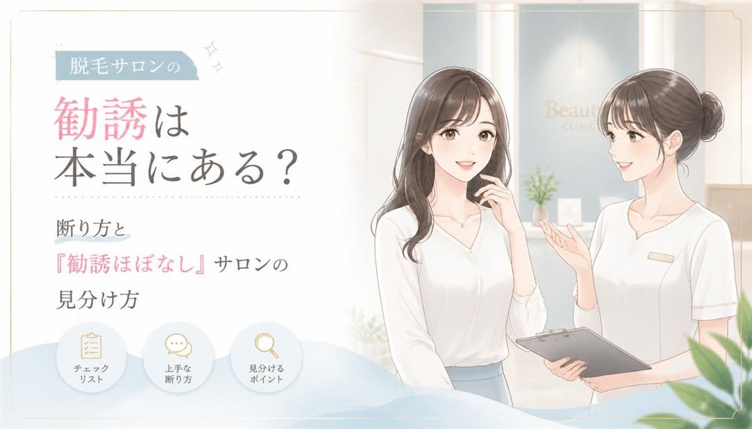 脱毛サロンの勧誘は本当にある？断り方と『勧誘ほぼなし』サロンの見分け方