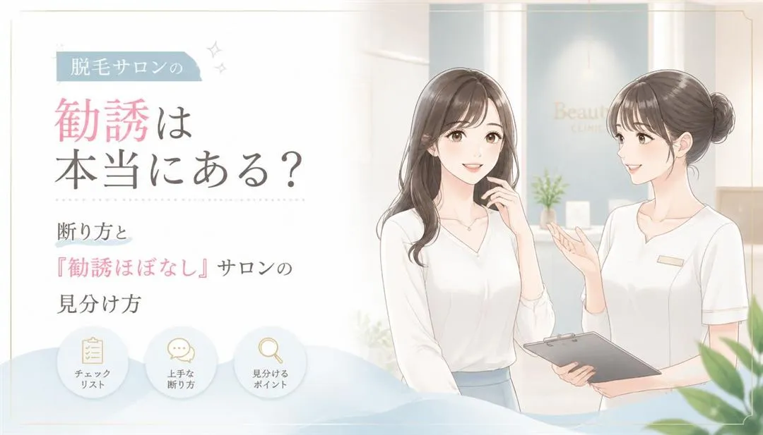 脱毛サロンの勧誘は本当にある？断り方と『勧誘ほぼなし』サロンの見分け方